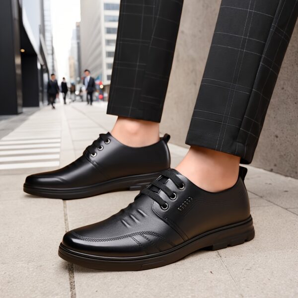 Men's Plus Size Classic Design Business Casual Loafers, Formal Shoes for Weddings and Parties, Solid Color Upper with Lace-Up Design, Wearable in All 4 Seasons, Thick Sole Durable Anti-Slip, Available in 9 Sizes, Suitable for Work, Travel, Vacation, and Formal Occasions