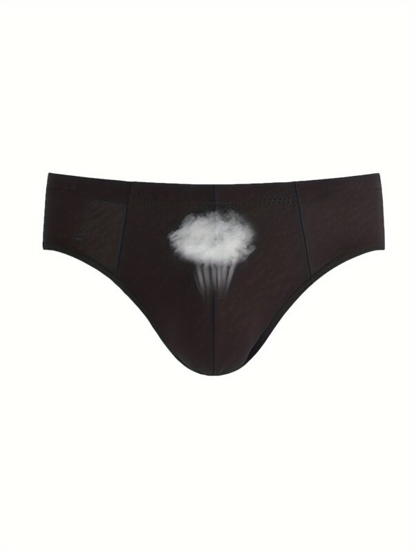 5pcs Men's Solid Color Breathable Cotton Mid-Waist Briefs, Comfortable Everyday Underwear - Random Colors - Image 4