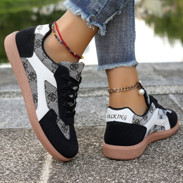 Women's Floral Print Casual Sneakers - Breathable, Stylish & Comfortable with Cushioned Insole Support, Lace-Up Design, and Durable TPR Sole for All-Day Wear - Image 25