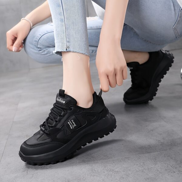 Women's Casual Running Shoes, Beige Mesh Breathable Sneakers, Low Top Non-Slip Outdoor Sports Shoes, Stable Support, EVA Sole, Fabric Lining, No Print - Image 6