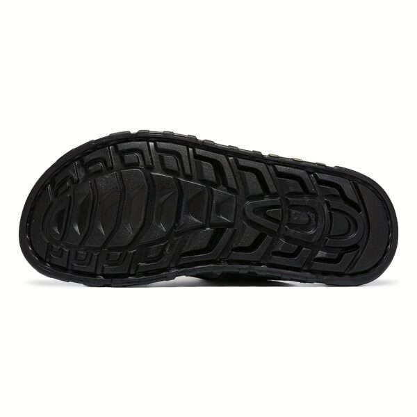 Men's Solid Color Open Toe Breathable Slippers, Comfy Non Slip Microfiber Upper Rubber Sole Walking Shoes, Men's Summer Footwear - Image 4