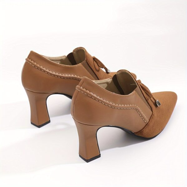 Women's Sexy Mary Jane High Heels with Bow Detail - Pointed Toe Block Heel, Lightweight Synthetic Cover & Cover Upper, All-Season Comfort for Casual & Formal Occasions, Elegant Shoe Design, Durable TPU Sole - Image 10
