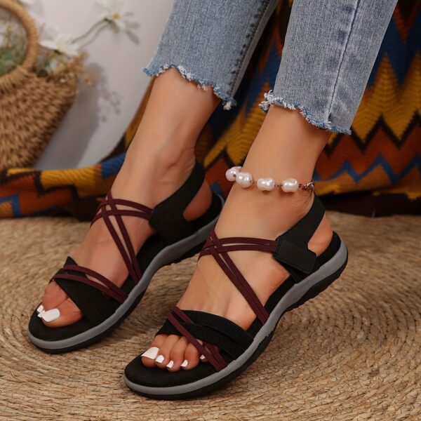 Women's Lightweight Anti-Slip Sandals - Comfortable Casual Sports Shoes with Upper & TPR Sole, Breathable Open-Toe Design for Summer, Beach, Walking, and Casual Attire, Strappy Sandals - Image 4