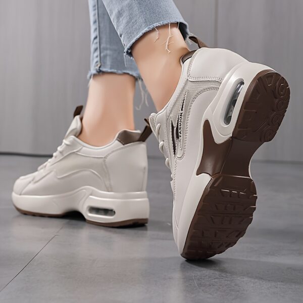 Women'S 2025 Invisible Height Increase 8cm Sneakers - Breathable Mesh & Synthetic Synthetic Faux Leather Upper, Thick Cushioned Sole, All-Season Lightweight Walking Shoes for Women, Casual Travel Sneakers (Valentine'S Day Gift), Ladies Sneakers, Stylish Athletic Footwear, Durable Comfort Footwear - Image 5