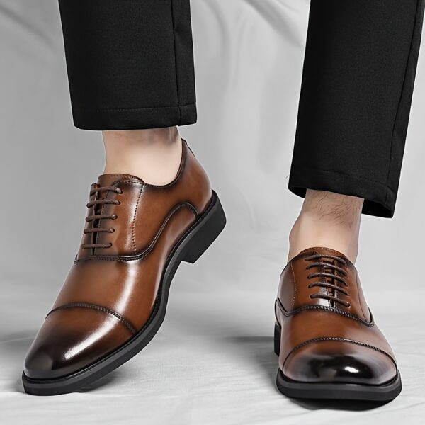 Exquisite craftsmanship high-end Men's business casual lace-up shoes, premium material upper + anti-slip and wear-resistant rubber sole, available in 2 colors and 10 sizes. Luxurious dress shoes for men to elevate your style, suitable for any occasion and outfit - Image 8