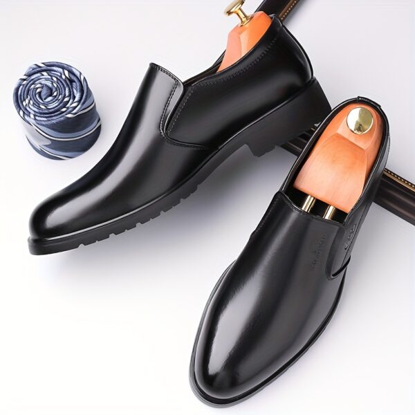 1pc Men'S Brown Slip-On Loafers - Stylish Low Top Dress Shoes with Metallic Logo, Rubber Sole, Insole & Lace-Up Detail, Perfect for Business & Casual Attire, Casual Footwear | Stylish Loafers | Durable Footwear - Image 10