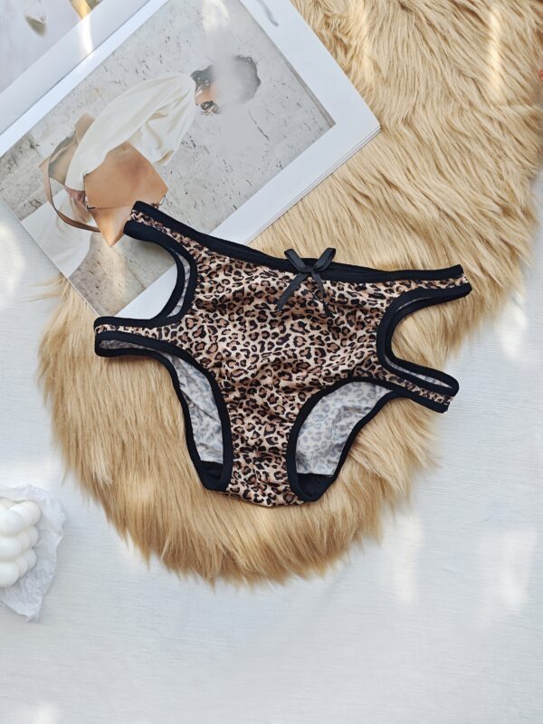 3pcs Hollow Bull Tiger Leopard Print Comfortable Sexy Panties Set - Image 4