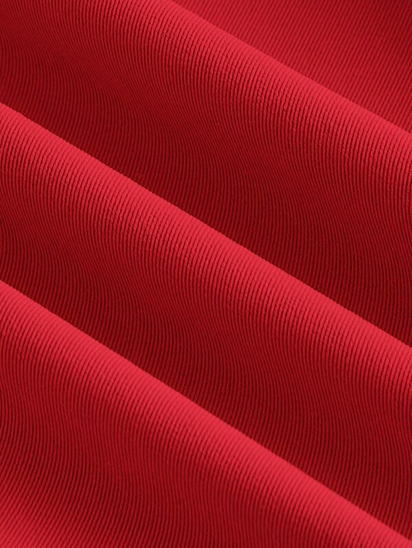 Women's High-Waisted Wide-Leg Trousers - Solid Red Elegant Loose Fit Pants with Bow Accents, Machine Washable All-Season Comfort for Casual & Formal Wear, High Waist Pants, Comfortable Fashion, Durable Fabric - Image 5