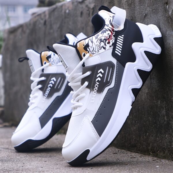 Men'S Stylish High-Top Sneakers with "WOD" Logo - Comfortable, Non-Slip Lace-Up Athletic Shoes for Outdoor Activities, All-Season Wear, Casual Sports Style, Rubber Sole, Fabric Upper, Casual Athletic Shoes | Stylish High Top Sneakers | Rubber Base Sole - Image 5