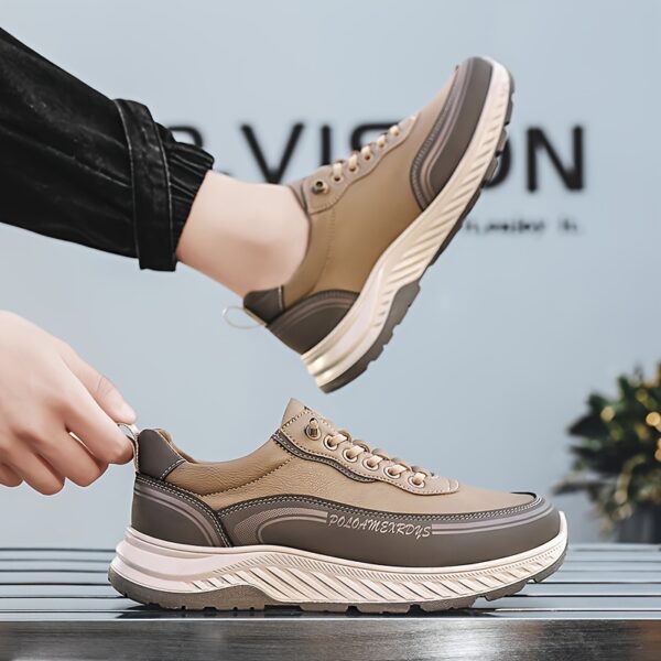 Men's Casual Sports Footwear - Breathable, Non-Slip Sole, All-Season Running Gear with Geometric Pattern, Autumn Winter - Image 8