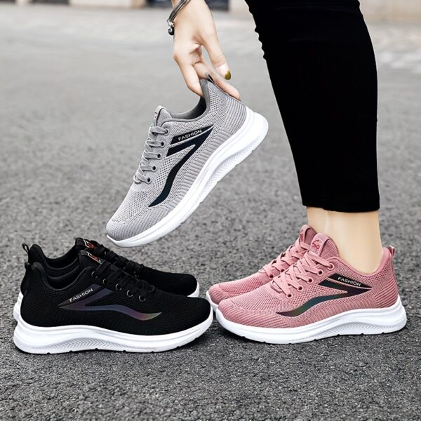 Women'S Casual Sports Shoes, Featuring a Knitted Mesh Upper And Flat Low-Top Design, Perfect for Outdoor Activities. - Image 2