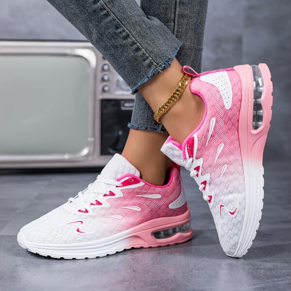 1 Pair Women's Breathable Mesh Running Shoes, All-Season Cushioned Stability Sneakers with Faux Sole and Fabric Insole for Casual Travel - Image 7