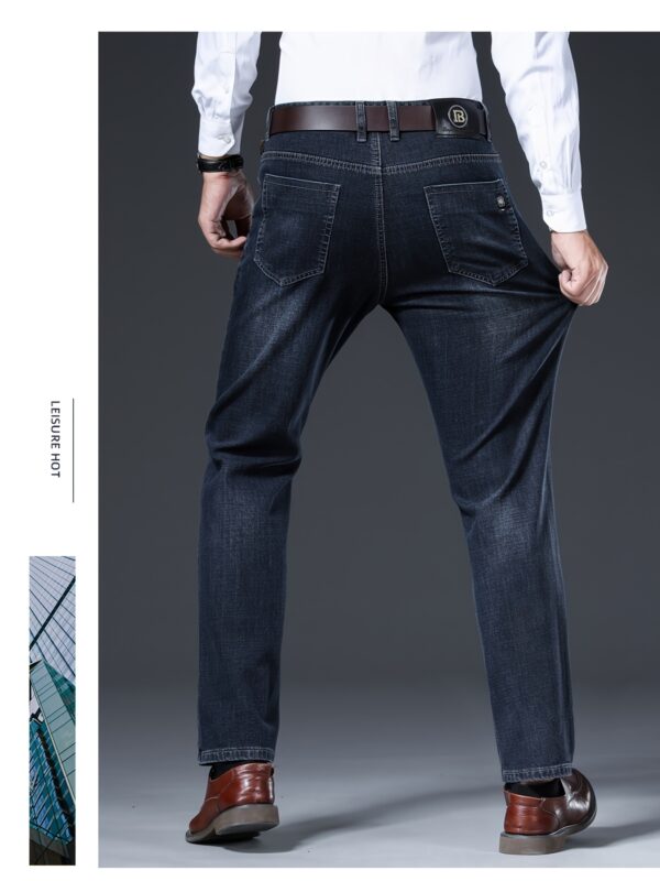 Men'S Premium Thick Straight-Leg Jeans for All Seasons - Image 10