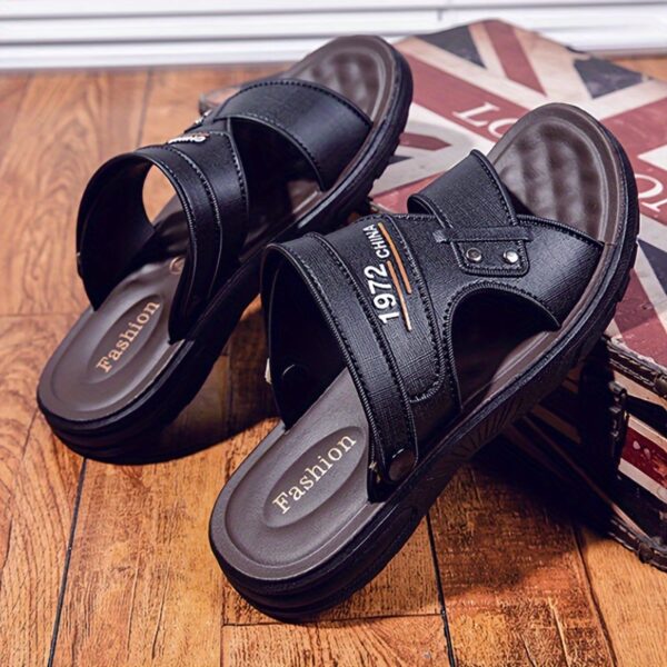 Men's Vintage Retro Style Open Toe Breathable Sandals, Comfy Non Slip Casual Durable Summer Walking Shoes, Men's Footwear - Image 5