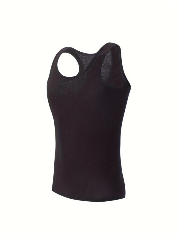 Set of 5 Summer Men'S Athletic Training Fitted Sleeveless Undershirts, Stretchy for Inner Wear. - Image 10