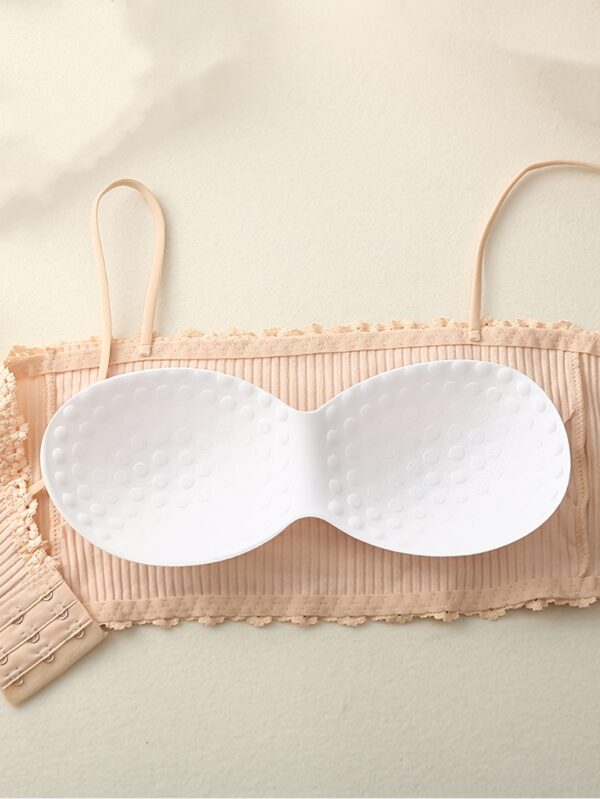 5pcs Set of Removable Padding Bralettes for Women, Medium Support, Solid Color, Casual Style, Polyester 83%, 13%, Spandex 4%, Wireless, Appropriate, Knit Fabric, No Wires - Image 5