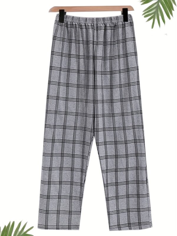 New European And American Spring, Summer, And Autumn Men'S Pajama Set with Short Sleeves, Shorts, And Long Pants, Including 1 Shirt And 2 Pants for Home Wear - Image 6