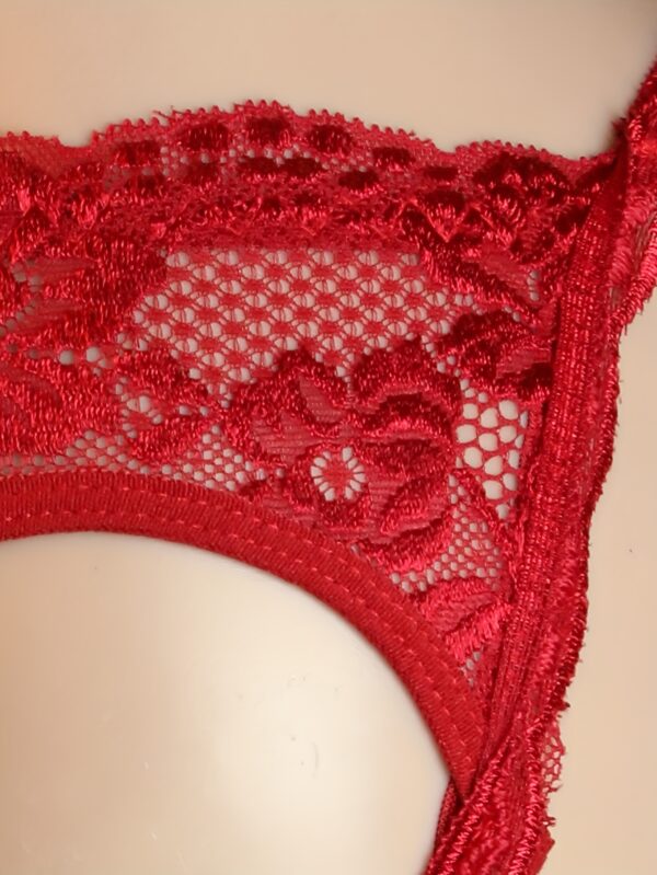 Women's Sexy Lace Hollow-Out Open Crotch Triangle Panties - High Elasticity No-Removal Thong, Breathable Comfort Fit for Intimate Wear, Seductive Lingerie, Elegant Underwear, Durable Elastic Material - Image 8