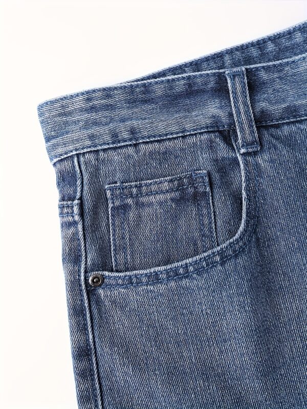Men'S Summer Straight-Leg Denim Shorts - Slim Fit, Light Wash, Casual Style, Comfortable & Stylish for Casual Attire, Jeans Shorts - Image 9