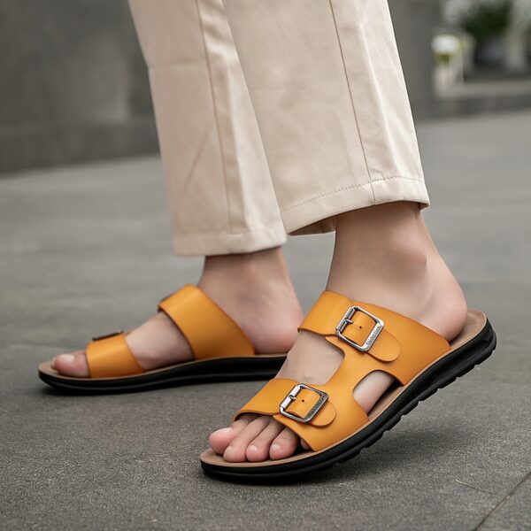 New Adjustable Buckle Slip-On Sandals: Stylish Casual Beach Shoes for Indoor and Outdoor Use, All-Season Vacation Style Men's Slippers - Image 10