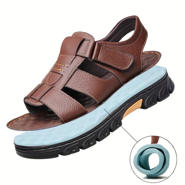 New Men'S Classic Casual Sandals for Summer 2025, Made of Top Layer Cowhide for Comfort And Durability, Versatile Beach Vacation Shoes for Middle-Aged And Elderly, Featuring Non-Slip, Wear-Resistant Soft Soles And Breathable Design, Available in Larger Sizes. - Image 10