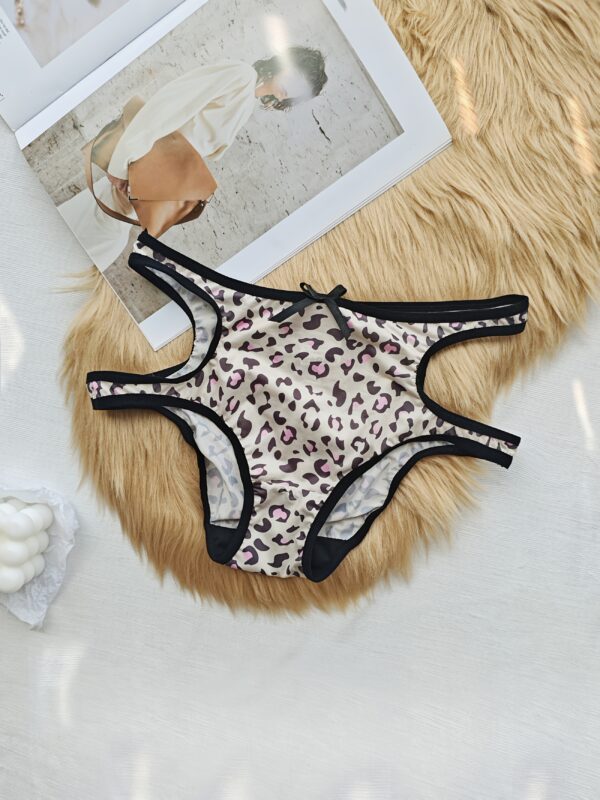 3pcs Hollow Bull Tiger Leopard Print Comfortable Sexy Panties Set - Image 3