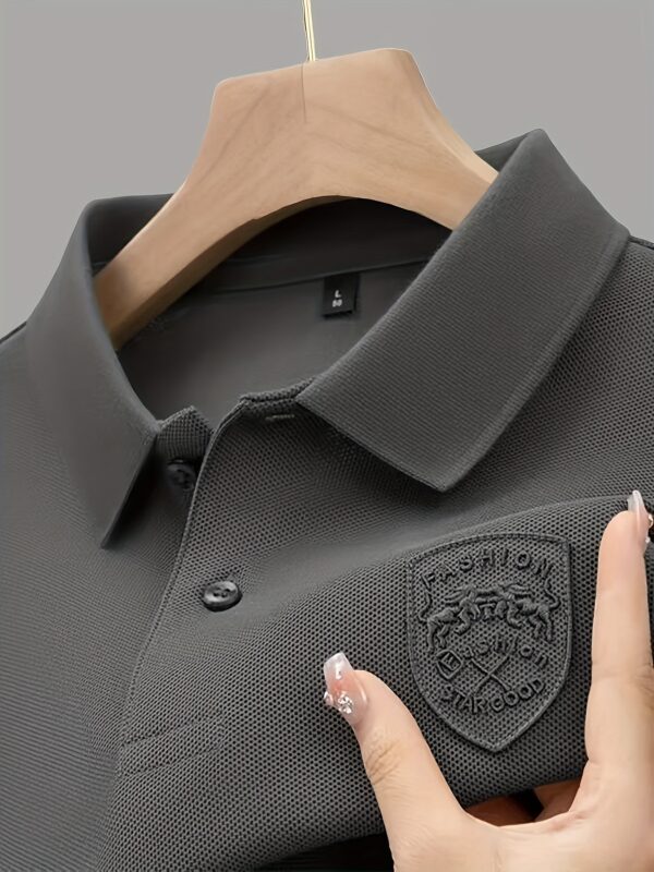 Men'S Business Polo Shirt, Casual Style, Embroidered, Slight Stretch Fabric, Regular Fit, All-Season Wear, Golf Jersey, T-Shir - Image 5