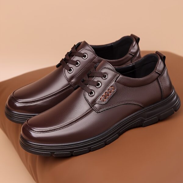 Men's classic penny loafers with traditional brogue stitching and comfortable thick soles, suitable for 11 occasions. Crafted from high-quality premium materials, they are an ideal choice for business office wear and professional events - Image 5