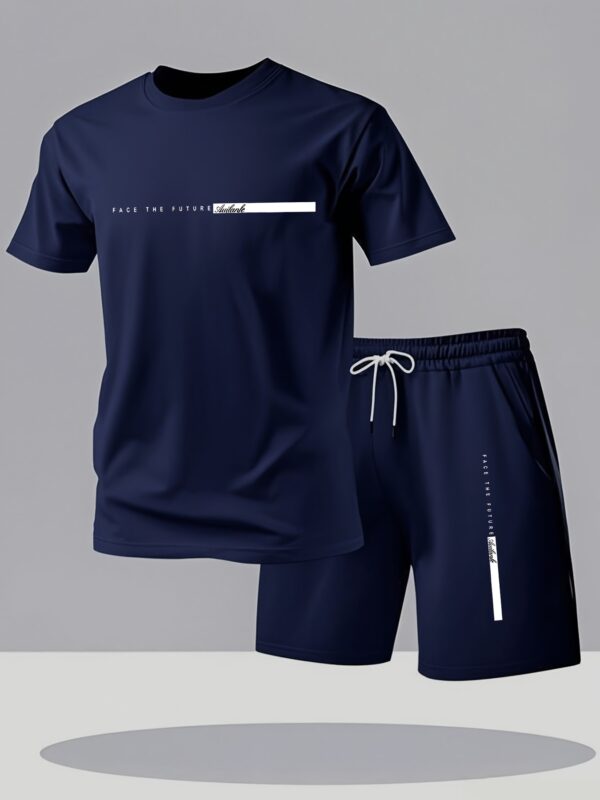 Men'S New Daily Comfortable Two-Piece Set, Including Short-Sleeved Shirt And Shorts, Perfect Choice - Image 3