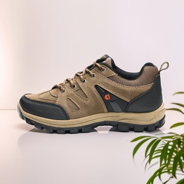 Men's Lightweight Breathable Hiking Shoes - Non-Slip Outdoor Trekking Sneakers with Soft PVC Sole, Brown & Blue Design for Spring/Summer/Fall Casual Wear, Hiking Boots, Casual Trekking Shoes, Breathable Hiking Sneakers, Rugged Sole Footwear - Image 5