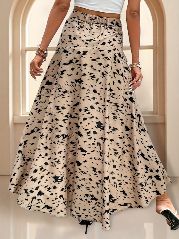 Women's Asymmetrical High-Low Hem Skirt with Allover Animal Print - Machine Washable Non-Stretch Fabric, All-Season Versatile Fit for Casual & Formal Outfits, Stylish Wardrobe Staple, Elegant Fashion, Quality Construction, Trendy Dressers - Image 2