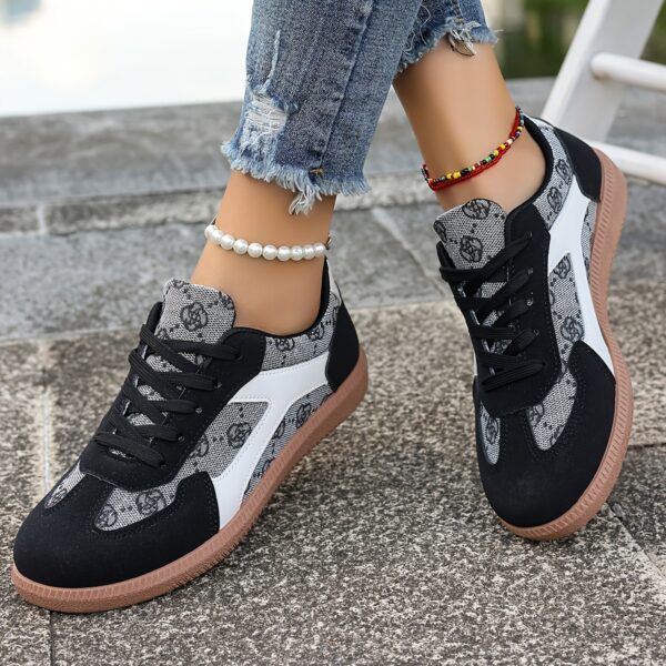 Women's Floral Print Casual Sneakers - Breathable, Stylish & Comfortable with Cushioned Insole Support, Lace-Up Design, and Durable TPR Sole for All-Day Wear - Image 10
