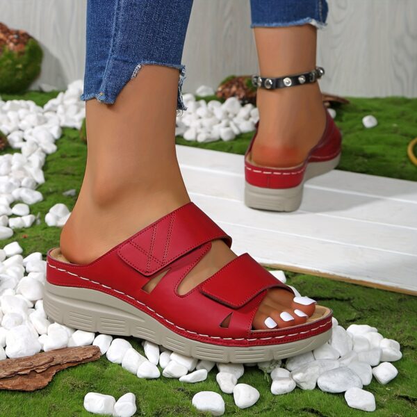 Fashionable, Trendy, And Comfortable Women'S Summer Slippers, Lightweight And Versatile Open-Toe Slippers, Solid Color Indoor And Outdoor Dual-Use Lazy Shoes, Women'S Shoes That Can Be Worn Continuously for 124 Festivals. - Image 3