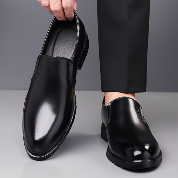 1pc Men'S Brown Slip-On Loafers - Stylish Low Top Dress Shoes with Metallic Logo, Rubber Sole, Insole & Lace-Up Detail, Perfect for Business & Casual Attire, Casual Footwear | Stylish Loafers | Durable Footwear - Image 9