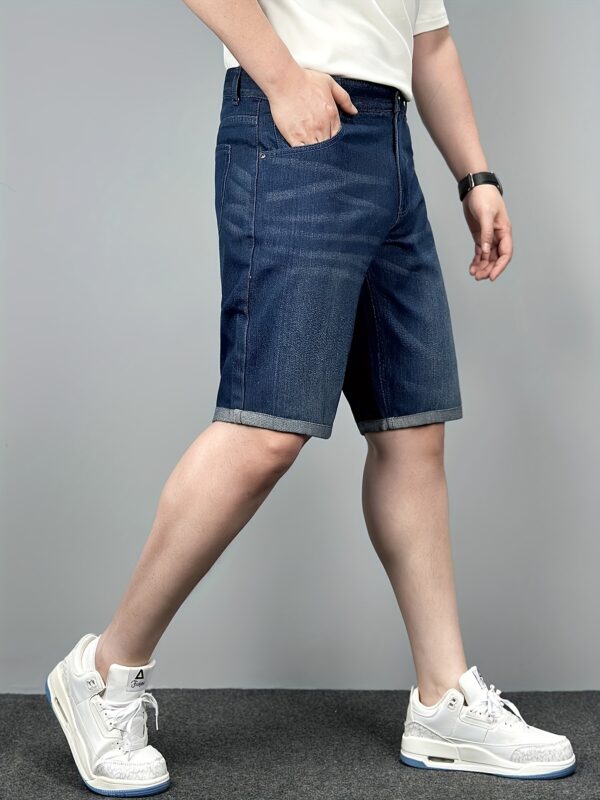 Men'S Summer Straight-Leg Denim Shorts - Slim Fit, Light Wash, Casual Style, Comfortable & Stylish for Casual Attire, Jeans Shorts - Image 8