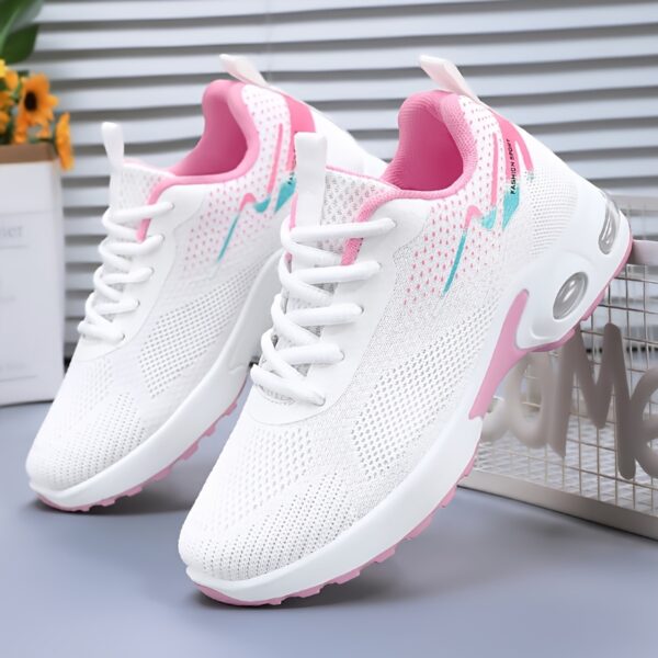 Women's lightweight and breathable knitted sports shoes with air cushion, made of soft and highly elastic fabric, comfortable for casual outdoor wear in all seasons. Women's sports shoes are suitable for wearing in all four seasons - Image 10