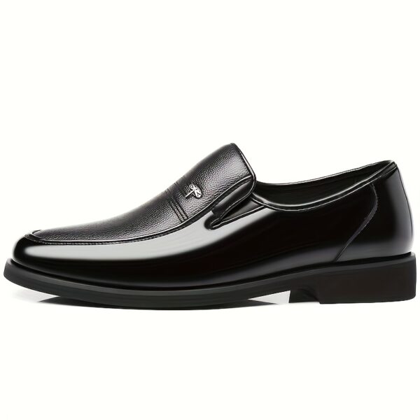 Genuine Leather Men's Breathable Business Formal Casual Shoes, Slip-Resistant Durable Large Size Slip-On Pointed Toe British Groom Wedding Shoes - Image 6