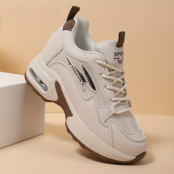 Women'S 2025 Invisible Height Increase 8cm Sneakers - Breathable Mesh & Synthetic Synthetic Faux Leather Upper, Thick Cushioned Sole, All-Season Lightweight Walking Shoes for Women, Casual Travel Sneakers (Valentine'S Day Gift), Ladies Sneakers, Stylish Athletic Footwear, Durable Comfort Footwear - Image 4
