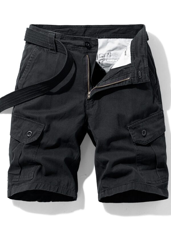 Men's 100% Cotton Solid Shorts With Multi Pockets, Casual Shorts For Summer - Image 4