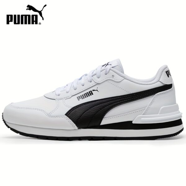 Puma Men'S White Sneakers - Casual Sports Shoes with Black Accents, Rubber Base, Lace-Up Design, All-Season Comfort, Casual Sports Shoes|Laceup Construction|Rubber Base