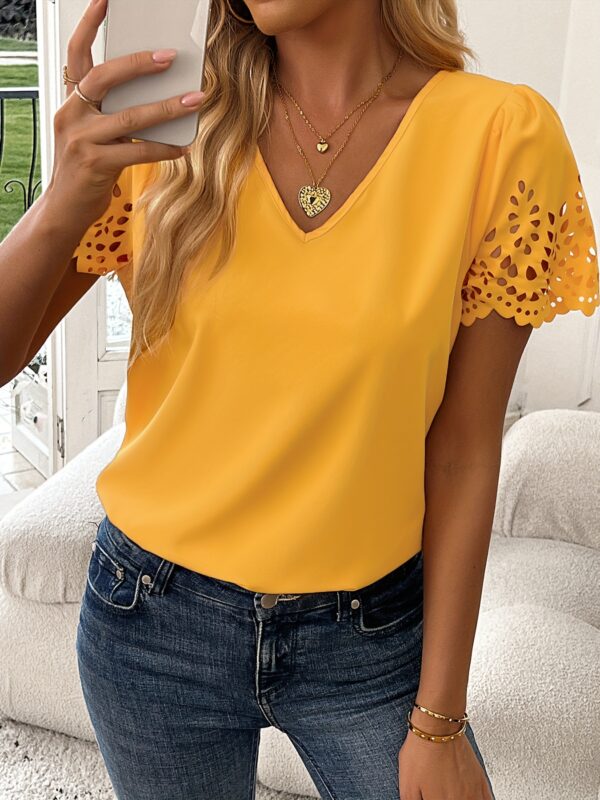 Summer Hot Laser-Cut Scallop Edge Top - Image 9