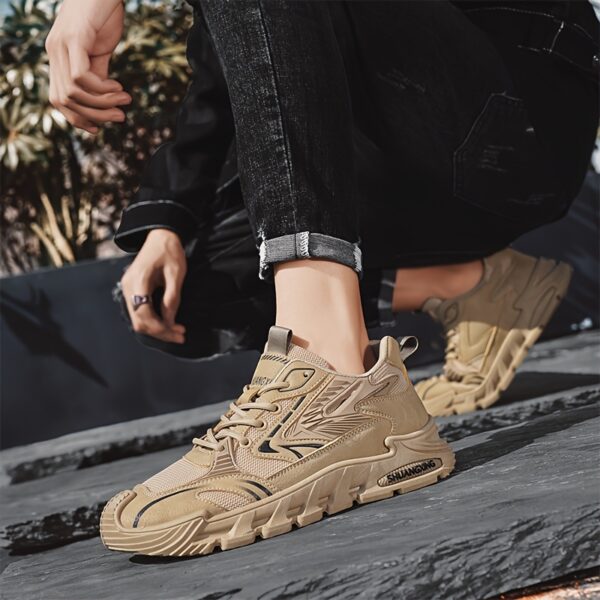 Men's Spring 2025 Fashion Sneakers - Versatile Casual & Sporty, Lace-Up, Breathable Fabric, Non-Slip PVC Sole for Outdoor, Running & Casual Attire - Image 9