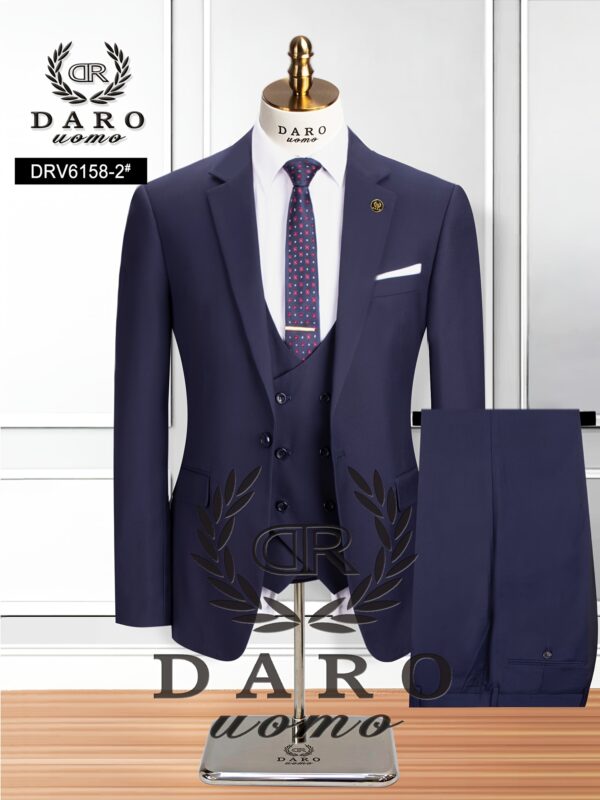 Men's Classic Business Suit Set - Polyester & Rayon Blend, Non-Stretch Fabric, Solid Color, Perfect for Spring/Summer/Fall - Image 2
