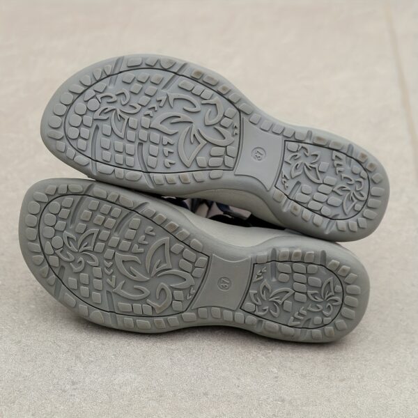 Women's Summer Fashion Flat Sandals - Breathable Mesh, Non-Slip Sole, Open Toe with Hook & Loop Straps, Casual Outdoor Sports Shoes in Navy Blue - Image 5