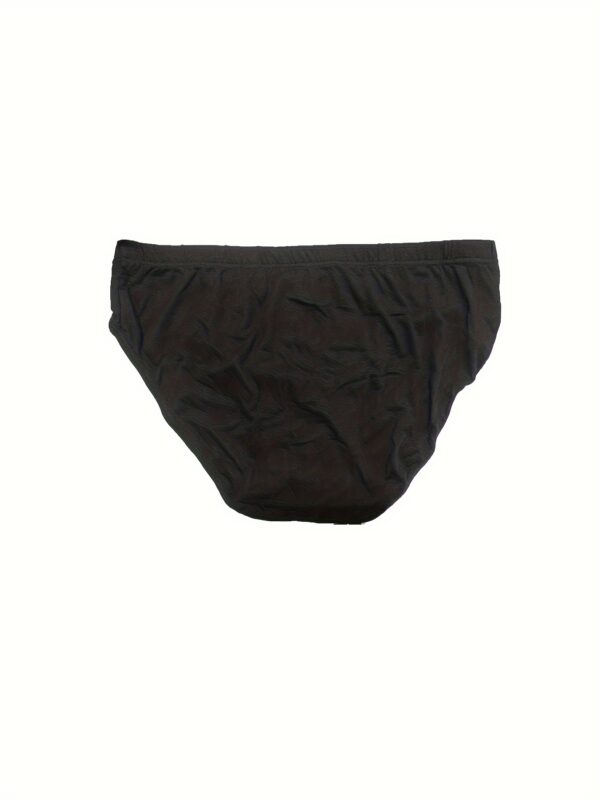 5pcs Men's Solid Color Breathable Cotton Mid-Waist Briefs, Comfortable Everyday Underwear - Random Colors - Image 10