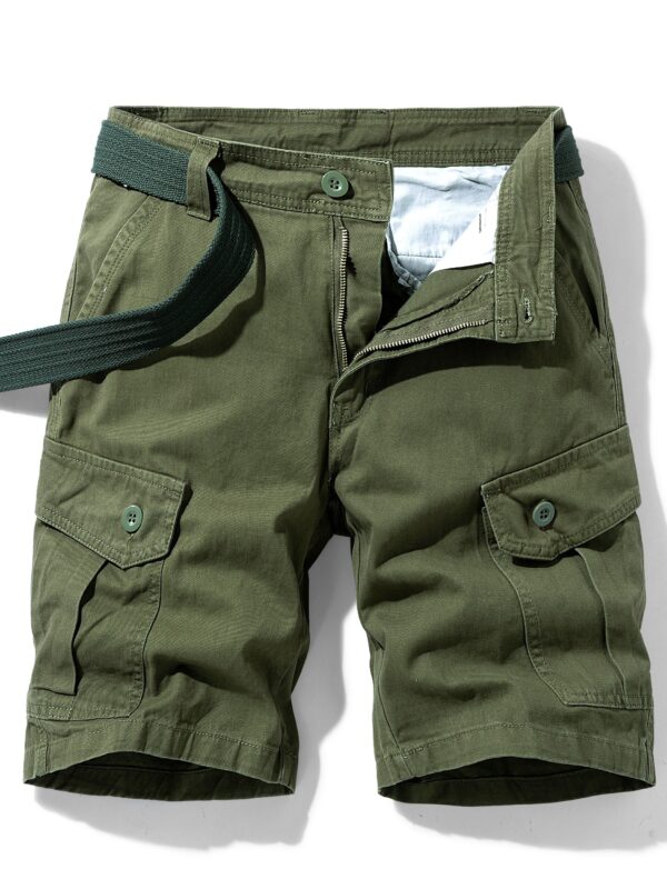 Men's 100% Cotton Solid Shorts With Multi Pockets, Casual Shorts For Summer - Image 2