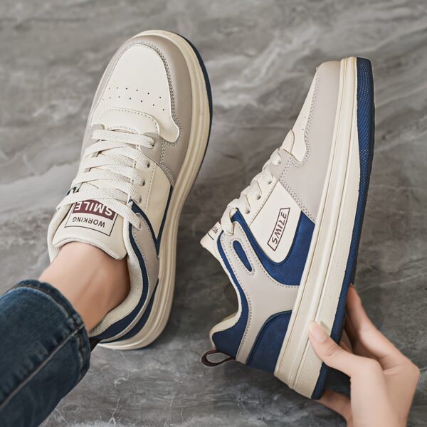 Vintage Style Casual Sports Sneakers for Men and Women - Comfortable Lightweight Road Running Shoes with Stability Pronation, Graphic Pattern All-Season Lace-Up Trainers, PU Upper & EVA Sole - Image 3