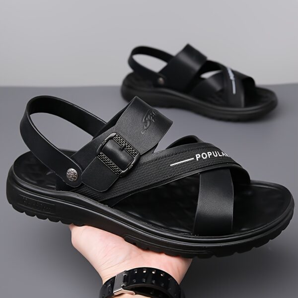 Men's Big & Tall Outdoor Sandals - Slip-Resistant Soft Sole, Breathable Adjustable Straps for Beach, Driving & Casual Summer Wear - Lightweight Comfortable Low-Top Design, Beach Footwear, Sleek Shoe Design, Secure Strap Footwear - Image 5