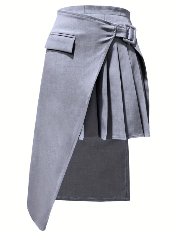 Elegant Asymmetrical Skirt for Women - 100% Polyester, Smooth Texture, Machine Washable, All-Season Versatile Style, Chic and Sophisticated Design - Image 3