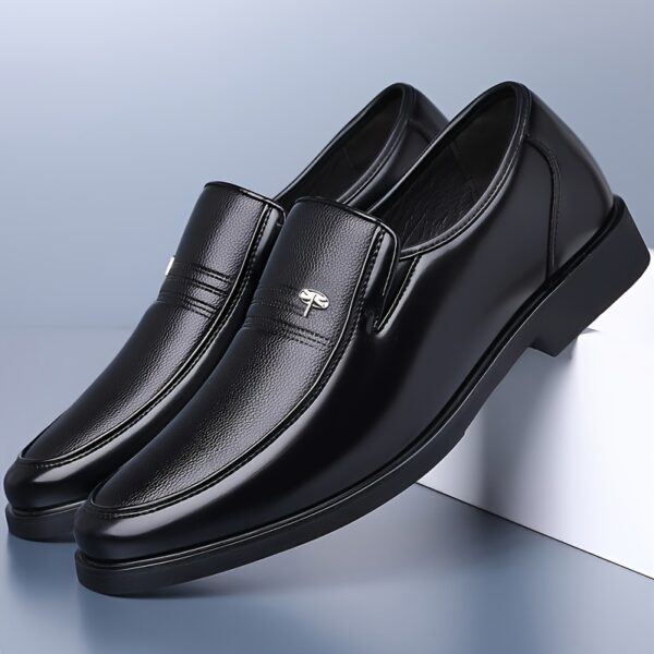 Genuine Leather Men's Breathable Business Formal Casual Shoes, Slip-Resistant Durable Large Size Slip-On Pointed Toe British Groom Wedding Shoes - Image 11